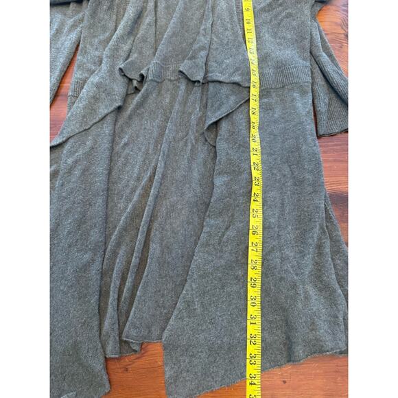 Eileen Fisher Dark Gray Knit Long Sleeve Open Front Waterfall Cardigan Sz M - Picture 6 of 7